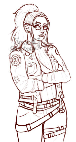 Half body sketch illustration