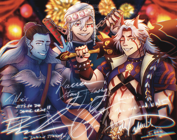 Example of a half body rendered illustration