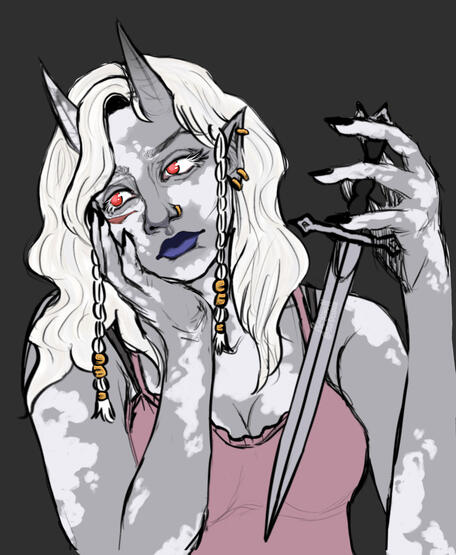 Half body/bust color illustration